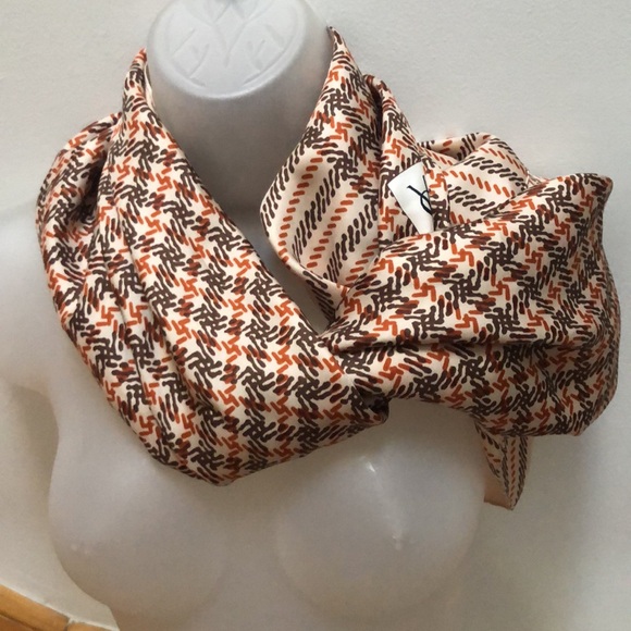 Yves Saint Lauren Couture Silk Square Scarf Neutral Colors Houndstooth pattern - Picture 3 of 16